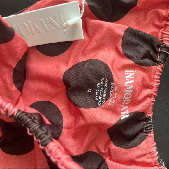 iNAMORATA Pink Bikini with brown Polka Dots size M - Picture 8 of 9
